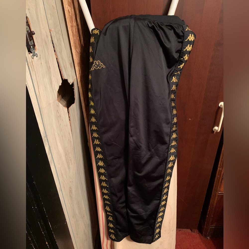gold and black kappa joggers unisex